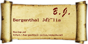 Bergenthal Júlia névjegykártya